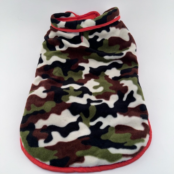 Orange Puffer Dog Vest Reversible Camo Fleece - Picture 2 of 4